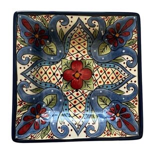 Tabletops Unlimited Espana Square Hand-Painted Salad Plate